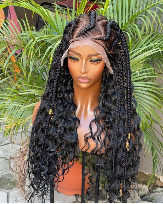 Ready to Ship Wig Box Braids Wig for Black Women Cornrows  display picture 3