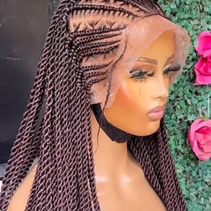 Braided wig,Twist,Twist wig,frontal wig,Human hair,curly twist,Ghana twist,Nigerian twist,Senegalese twist,wig on Etsy.