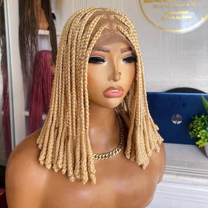 pick and drop,one one braids,curls,Bobo braids,ready to ship,braided wig,braids wig,wig on Etsy.