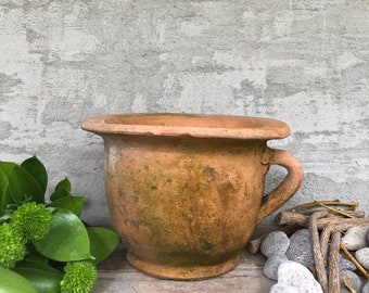 Antique Vessel, Primitive Clay Pot, Wabi-Sabi Décor, Rustic Mediterranean Amphora, Vintage Earthenware, Old Vase