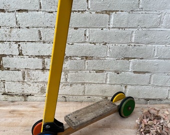 Vintage Children's Wooden Folding Scooter, Vintage Toys