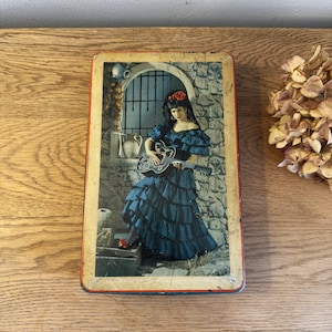 boîte à biscuits vintage, boîte en étain de collection