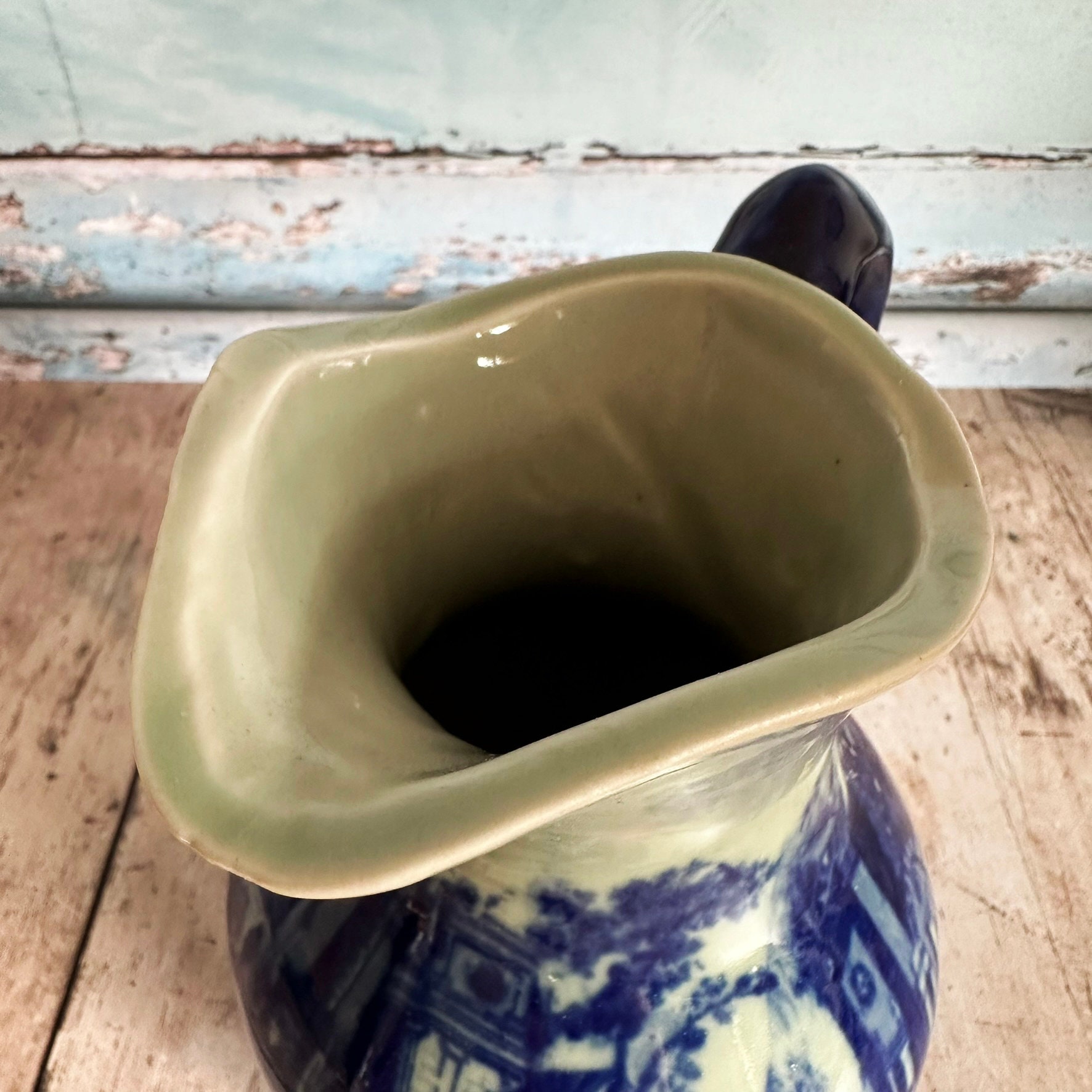 ヴィンテージ ブルー 陶器製水差し、農家風装飾 - Etsy 日本