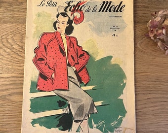 French Vintage Fashion Magazine, Le Petit Echo De La Mode, Vintage Print