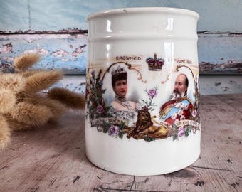 Antique Edward VII Coronation Mug, Collectible Memorabilia, Royal China