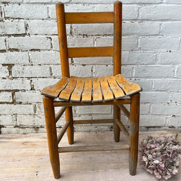 Vintage Children's School Chair, Ergonomic, Children's Furniture