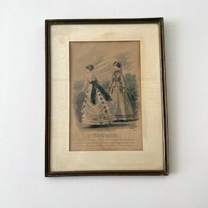 Antique French Framed Magazine Page, Antique Media, Antique Magazine Plate