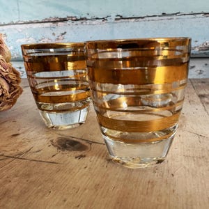 Ensemble de 4 verres à liqueur français vintage, verres à boire