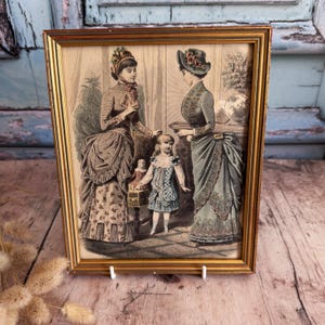 Antique French Framed Magazine Page, Antique Media, Antique Magazine Plate