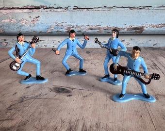 Vintage Beatles Cake Toppers, Pop Group Figures