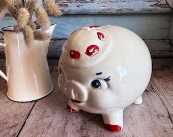 Vintage Ceramic Piggy Bank, Money Box, Vintage Decor