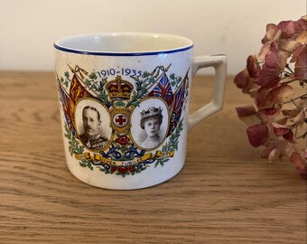 Vintage George V Silver Jubilee Mug, Collectible Memorabilia, Royal China