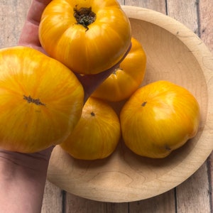 Pork Chop Tomato Seeds | heirloom seeds | 30 seeds | heirloom tomatoes | non GMO | organic garden | yellow tomato