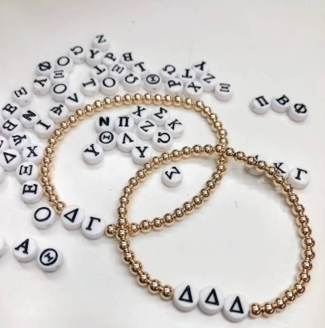 Custom Greek Letter Bead Bracelet by JamiandCo Etsy