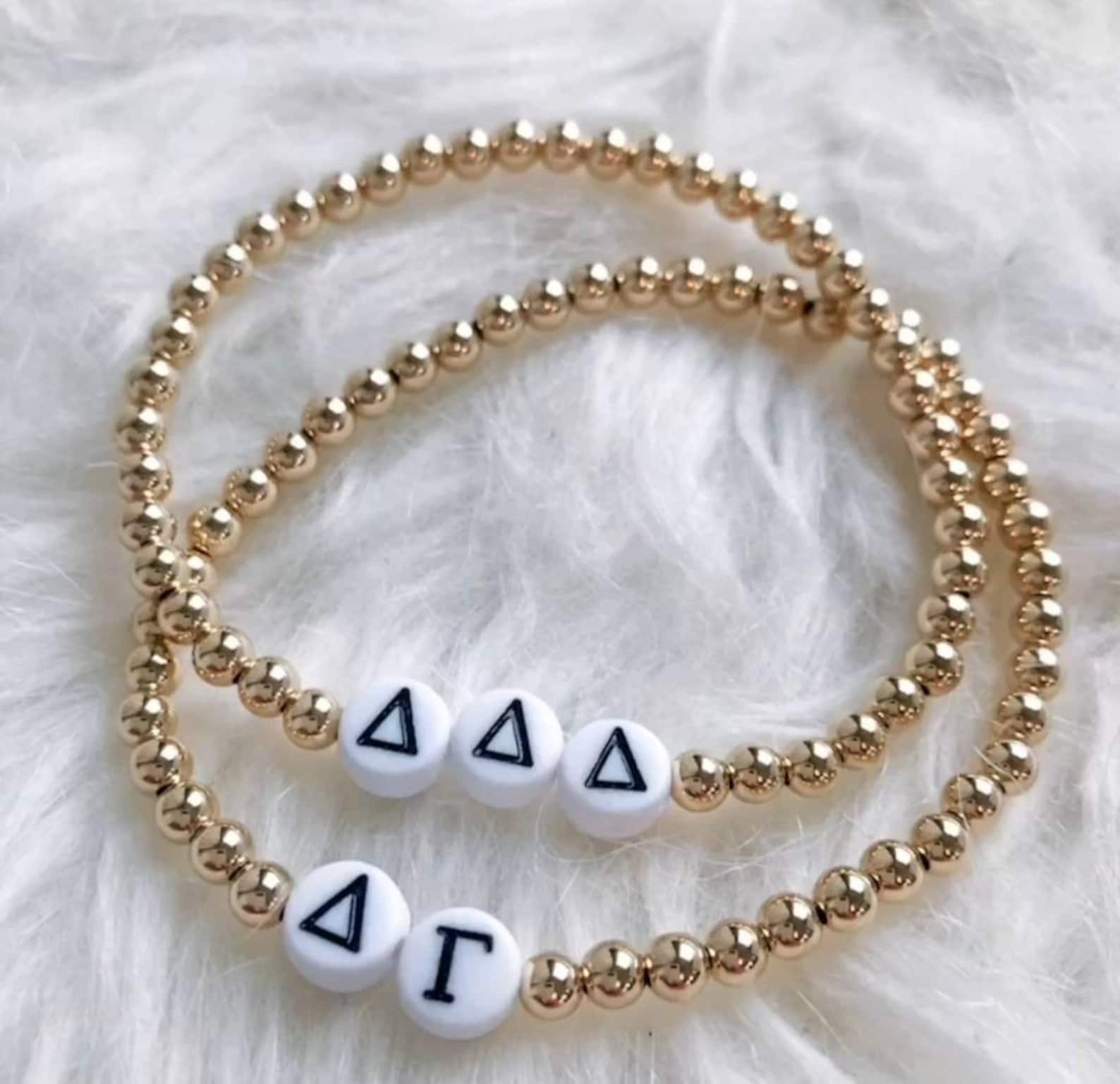 Custom Greek Letter Bead Bracelet by JamiandCo Etsy