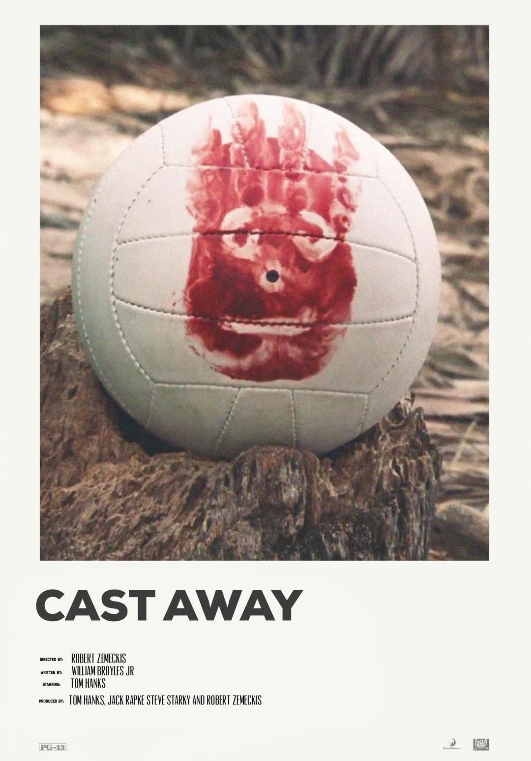 Cast Away Wilson Postcard Size Polaroid Style Print Etsy