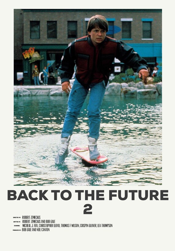 Back To The Future 2- Marty on Hoverboard- Polaroid Style Photo Postcard  size