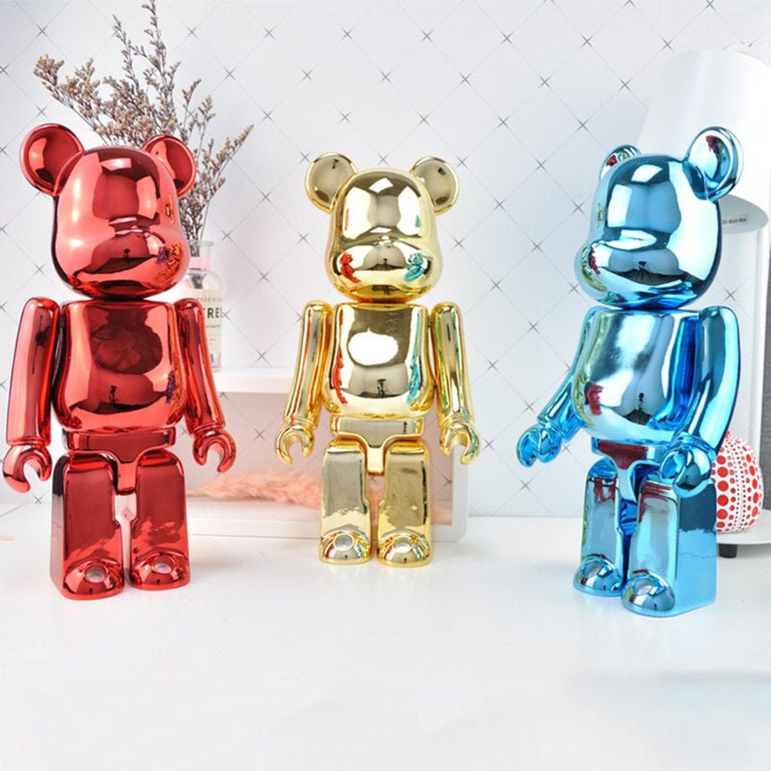 Chrome Bearbrick Sculpture Exclusive Brick Toy Collectible | Etsy