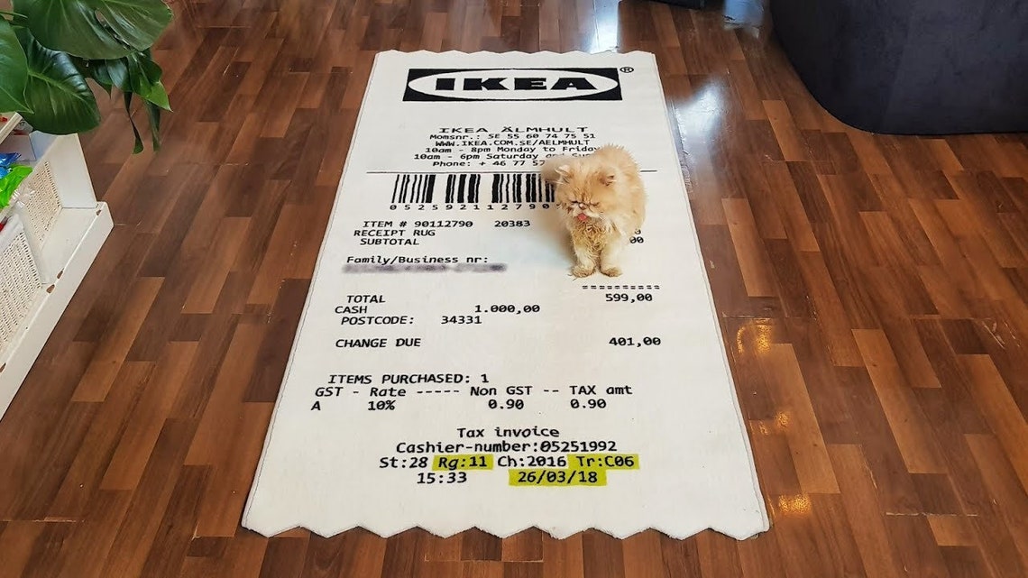 Receipt Rug Exclusive Collectible Hypebeast Carpet Fast Etsy