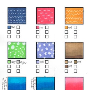 Hoja de práctica de marcador Copic & Ohuhu imprimible / PDF 8.5x11 / Patrón y cuadrados de fusión / Rastreador de código de color / Descarga digital