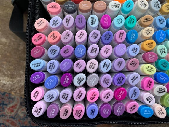 Purple 120 SlotsTRDN PU Markers Case, Alcohol Marker Case Pens Carrying Bag Holder Art Sketch Marker Permanent Paint Markers Dry Erase Pen Drawin