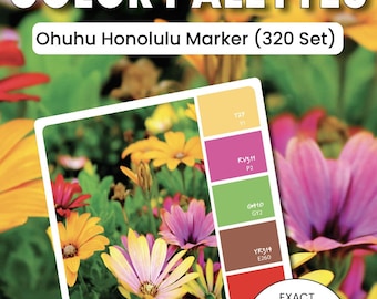 30 paletas de colores Ohuhu / Combinadas con Honolulu 320 / Códigos ANTIGUOS y NUEVOS / Descarga PDF - Inspiración floral - Conozca el marcador exacto para elegir