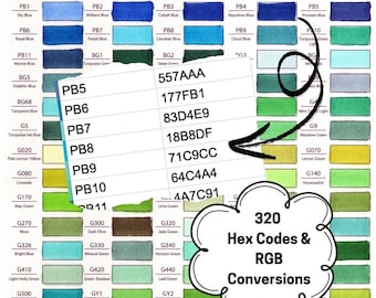 Ohuhu Marker Hex Code & RGB Dataset | Digital Download Excel File (320 Marker Set) Perfect for Digitization, Creative Tasks