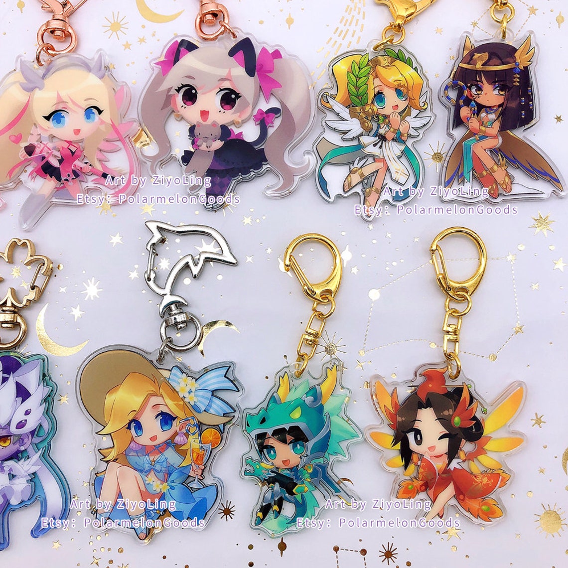 Overwatch Girls 23 Inch Acrylic keychains charms Mercy D.VA Etsy