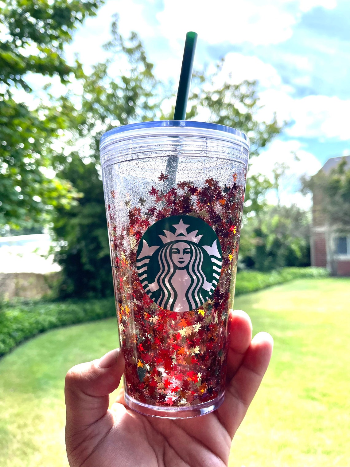 Starbucks Fall Tumbler Starbucks Custom Tumbler Snowglobe Etsy Israel