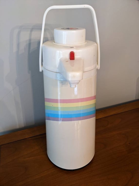 Vintage Rainbow Pump Thermos Large Hot and Cold Beverage Server 