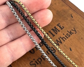 Necklace Chain - Box Chain - Gold Box Chain - Chunky Necklace