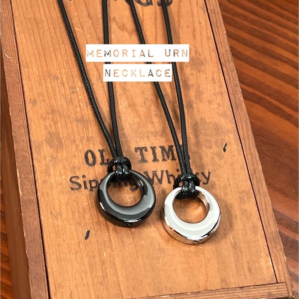 Cremation Ash Urn Necklace - Men's Urn Necklace - Custom Engraved Memorial Urn Necklace - Infinity Circle Necklace - Memorial Jewelry