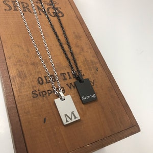 Custom Personalized Initial Necklace - Engraved Pendant and Necklace - Gift for Christmas - Coordinates Date Name Roman Numerals