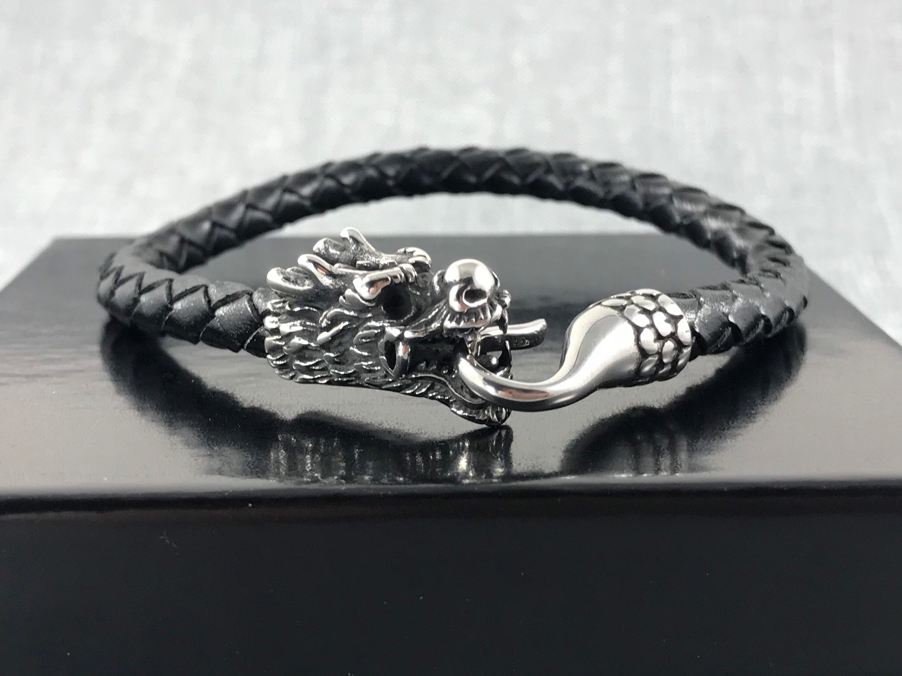 Leather Dragon Bracelet Trendy Fathers Day Gift Leather Etsy