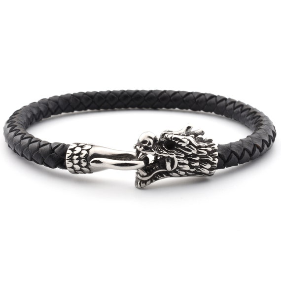 Buy Men s Dragon Leather Bracelet Fathers Day Gift Woven Leather