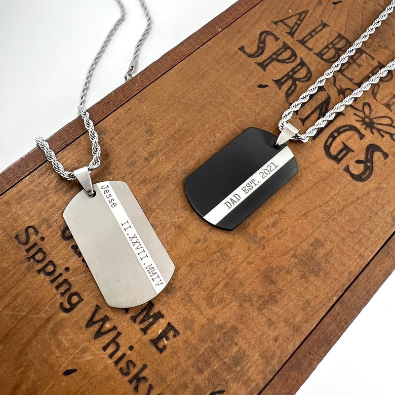 Personalized Dog Tag Men Etsy