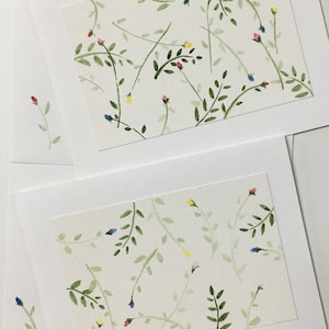 Cartes de vœux Feuilles et bourgeons de fleurs
