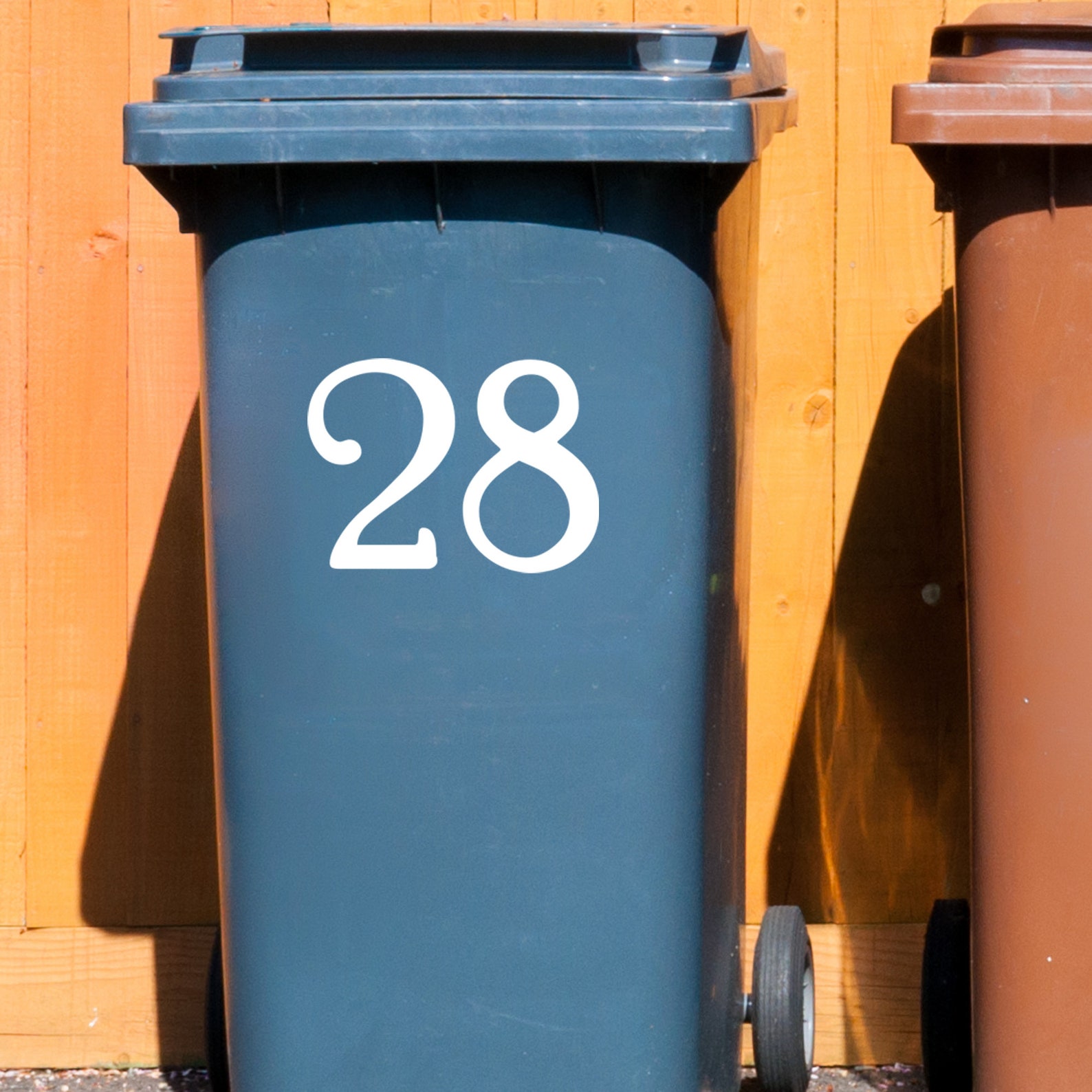 Wheelie Bin Number Stickers Small White/Black Peel & Stick Etsy