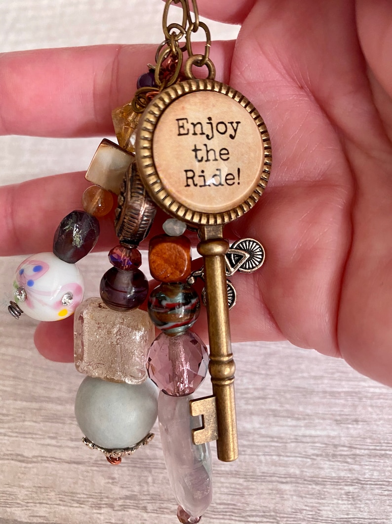 Biking themed Keychain with Charms