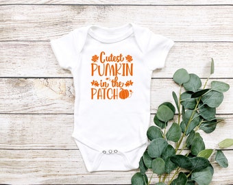 Fall Baby Onesie, Cutest Pumpkin in the Patch, Baby Short Sleeve One Piece, Pumpkin Bodysuit, Fall Baby Shower Gift, Halloween Baby Bodysuit