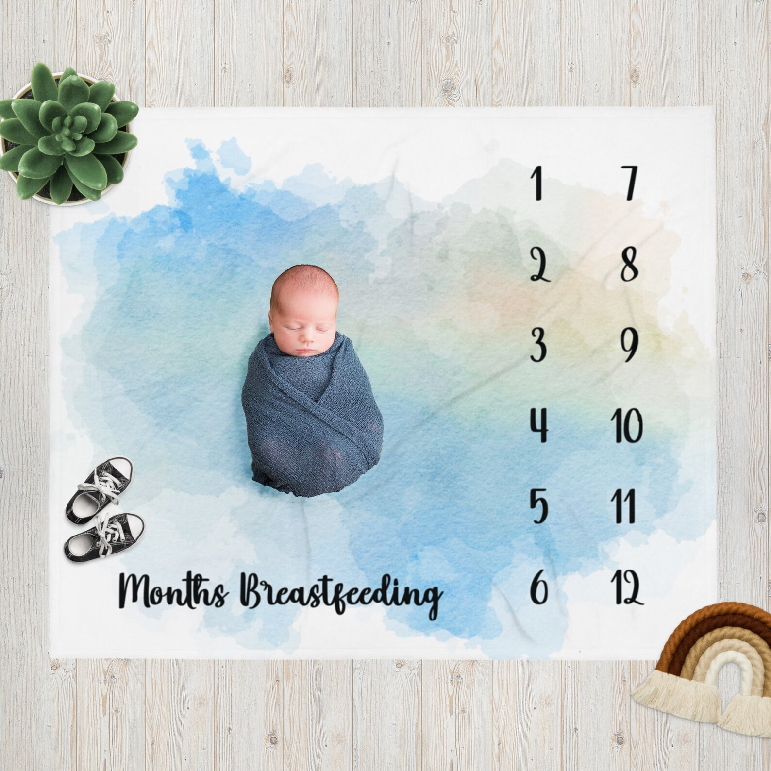 Baby Milestone Blanket Breastfeeding Milestone Blanket Photo Etsy