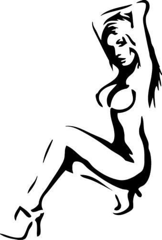 Sexy Nude Girl - Sticker Graphic - Auto, Wall, Laptop, Cell, Truck Sticker  for Windows, Cars, Trucks