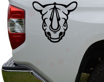 Rhino Head Face Rhinoceros Die Cut Vinyl Decal Sticker For Car Truck Motorcycle Window Bumper Wall Home Office Decor