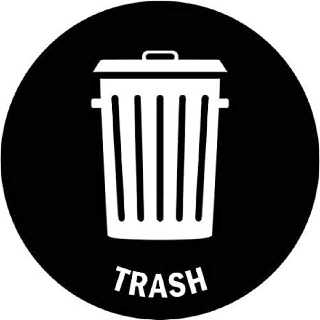 Trash Symbol for Trash Can Bin Vinyl Decal Sticker Bumper Car Truck