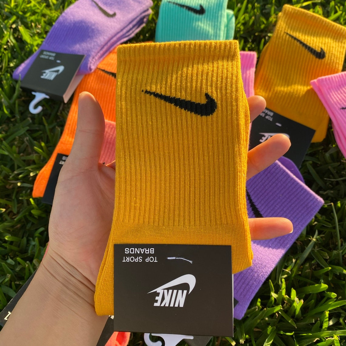 yellow nike sock boots