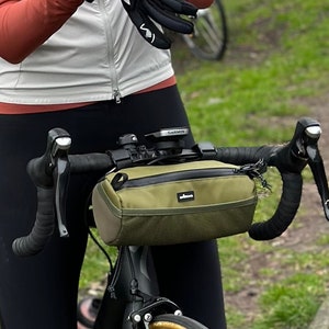 Borsa manubrio bici verde oliva di Lumiere & Co. / Borsa bici / Resistente all'acqua / Borsa manubrio bici / Borsa burrito / Borsa da ciclismo / Regalo per ciclismo