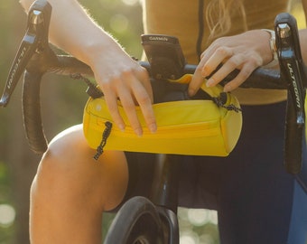 Bolsa para manillar de bicicleta Múltiples colores disponibles en 2 tamaños mini o mediano / Bolsa para bicicleta / Bolsa para barra de bicicleta / Bolsa para burrito / Bolsa para ciclismo / Bolsa para portaequipajes trasera