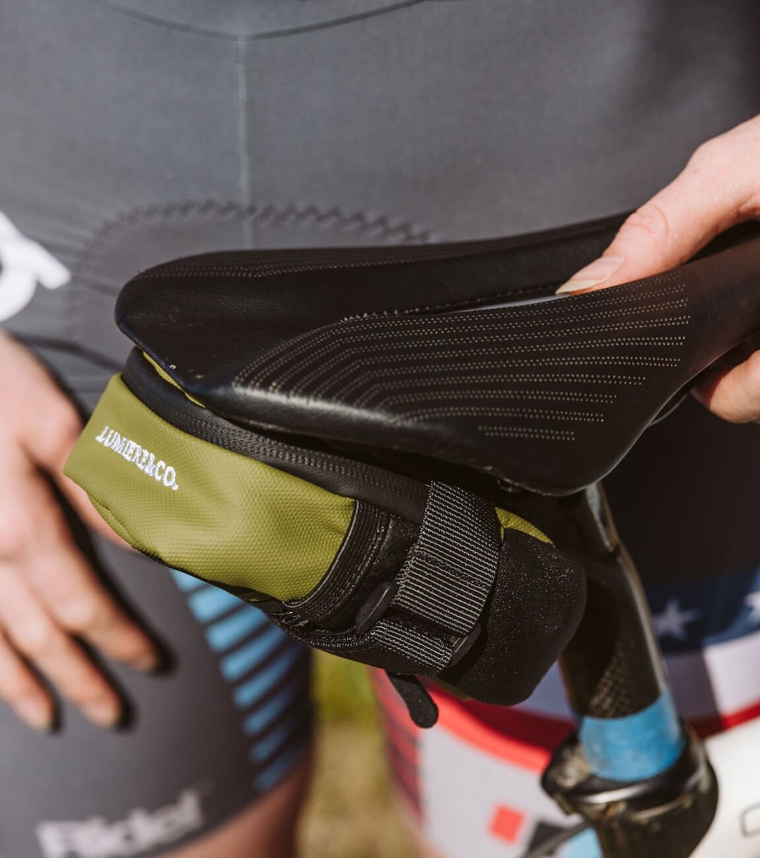 Green Bike Saddle Bag by Lumiere & Co. Bike Bag Bike Seat Bag Cycling