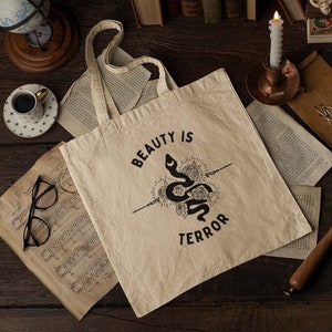 The Secret History Tote Bag, Beauty is Terror, Dark Academia Tote, Donna Tartt