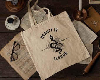 The Secret History Tote Bag, Beauty is Terror, Dark Academia Tote, Donna Tartt